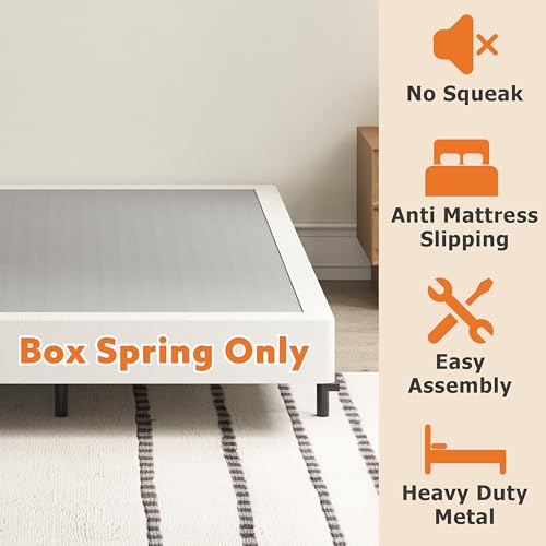 7 Inch Queen Box Spring - Heavy Duty Steel Bed Support with Fabric Cover - Variation of THIS listing
