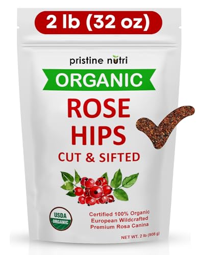 Organic Rosehip Shells - 2lb Bulk Pack with Variation Rosehip Shells / 32 Ounce