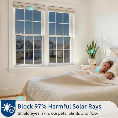 Rabbitgoo Window Privacy Film 29.5 x 157.4 Inches Black Silver One Way