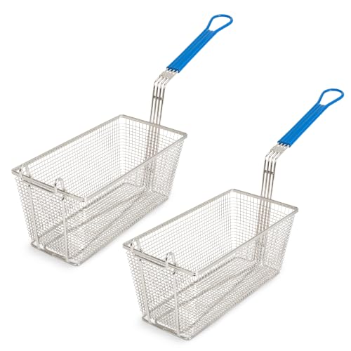 Blue Deep Fryer Basket 2-Pack Commercial-Grade Food-Ready Utensils