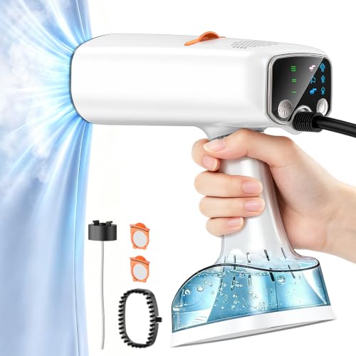 BYESHOP White Handheld Garment Steamer 6000Pa 3-Level Suction Fast Heat-up