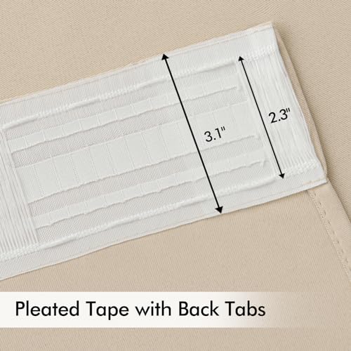 Cream Beige Blackout Curtains 52x96 Inches Set - 2 Panels, Room Darkening, Energy Saving, Modern Home Decor - Variation of THIS listing