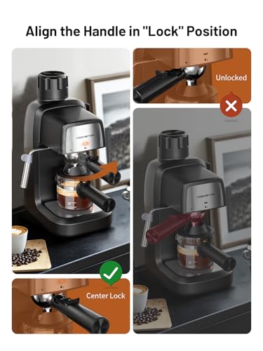 KEENSTAR 3.5 Bar Compact Espresso Machine - Black, 800W, 4-Cup