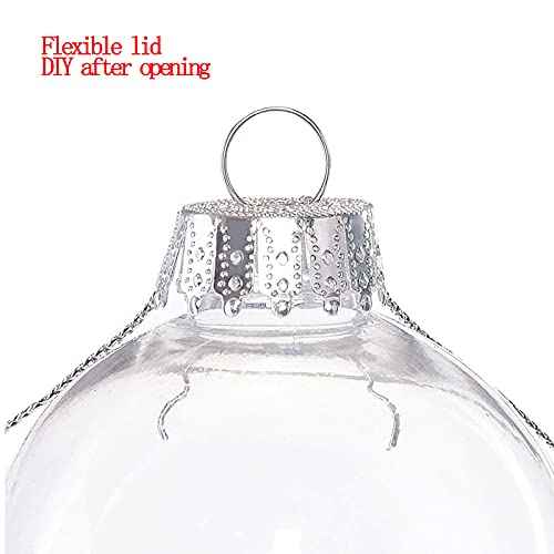 12 Pcs DIY Clear Plastic Fillable Balls Ornament, 2.36Inch Christmas Balls for Christmas, Halloween, Birthday, Wedding Decor, Crafts Decorations (60 mm)