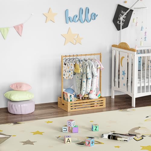 BAMBOOHOMIE Baby Clothing Rack for Toddler, Pets Clothes with Storage