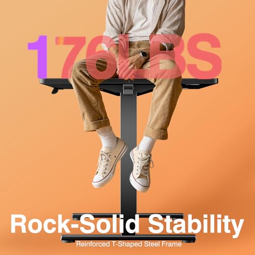 Sweetcrispy White 40x24 Inch Electric Standing Desk with Memory Presets