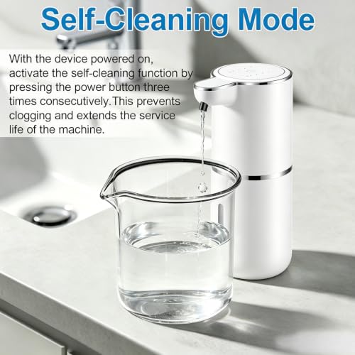 2 Pack Touchless Automatic Foaming Soap Dispensers - White, Hygienic Bathroom & Kitchen