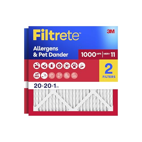 Filtrete 20x20x1 MERV 11 Air Filter (Variation: 20x20x1), 3-Month HEPA Filter for Allergens & Pets