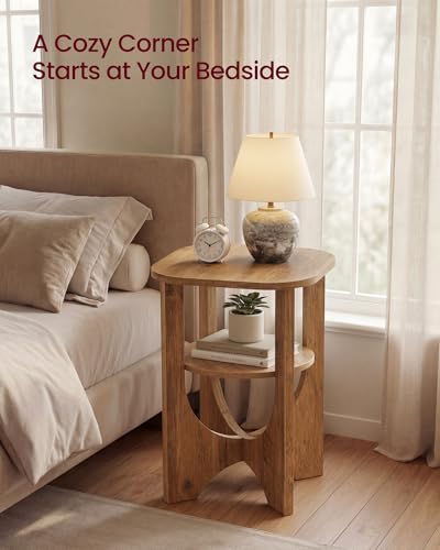 VASAGLE Side Table, 2 Tier Small Accent End Nightstand