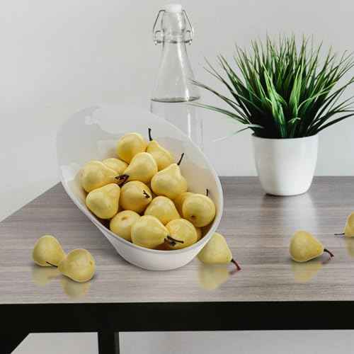 27 Pcs Small Artificial Pears,Mini 1.8 Inch Fake Pear for Decoration, Realistic Plastic Fake Fruits for Home Kitchen Party Decor