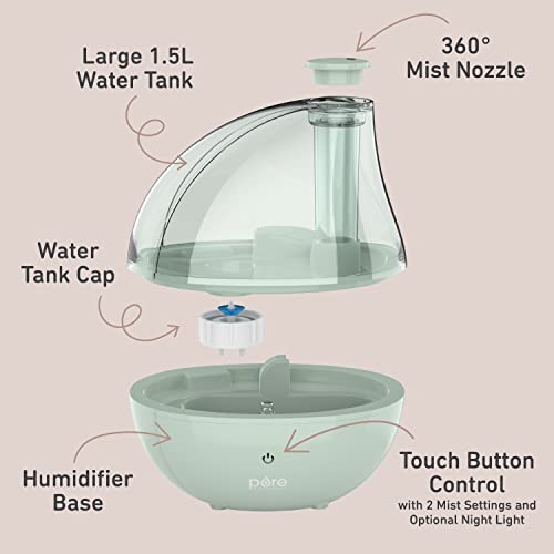 Pure Enrichment PureBaby Whisper Green Ultrasonic Cool Mist Humidifier for Nursery
