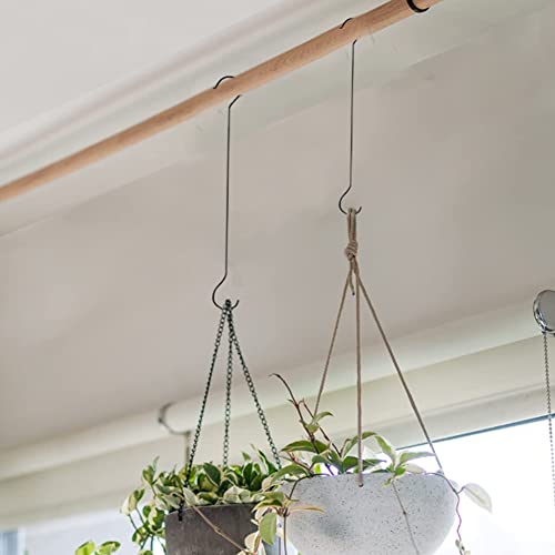 12 Inch Metal Hanging Christmas S Hooks - Heavy-Duty Stainless Steel, Extra Large for Kitchen, Garden, and Retail Use (6-Pack)