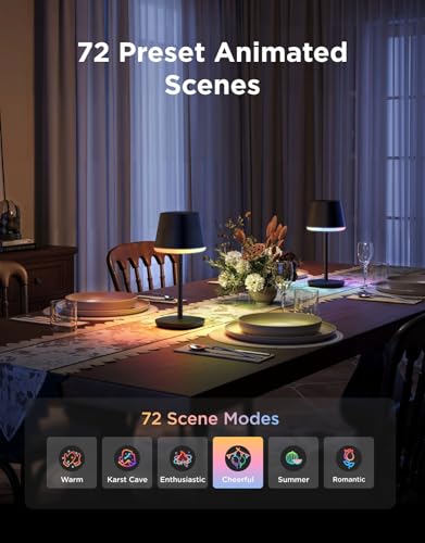 Govee RGBIC Cordless Table Lamp - Rechargeable Smart Desk Light with App Control