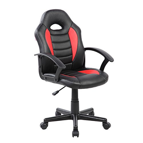 Techni Mobili Kids Racing Gaming Chair - Adjustable Desk Chair, Red