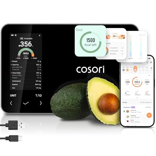 Cosori Smart Food Scale with Nutritional Calculator - Black, 11lb Capacity