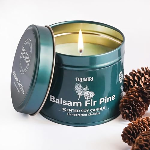 TRUMIRI Balsam Fir Pine Soy Candle 5oz - Natural, Non-Toxic, Long-Lasting Home Fragrance for Holidays