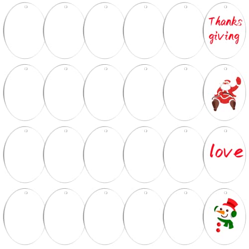 4 Inch Acrylic Round Discs Set of 30 - DIY Craft Ornaments for Holiday Decorations