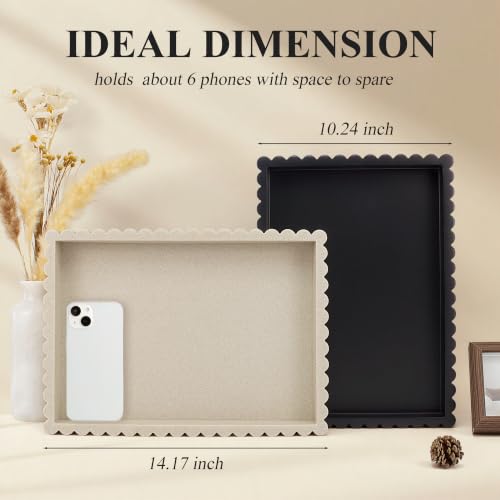 Beige 14-Inch Modern Decorative Tray for Coffee Table - YMXYJM