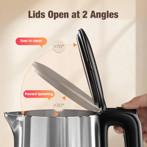 KEINVE 1.7L Electric Kettle with Touch Screen & No Plastic Interior