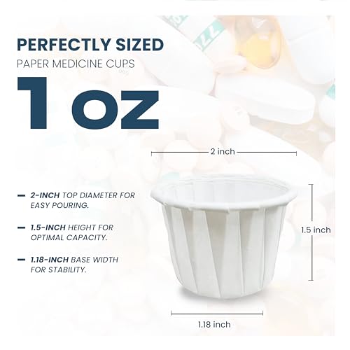 Disposable 1 oz Paper Medicine & Condiment Cups Bulk Pack 4900 pcs
