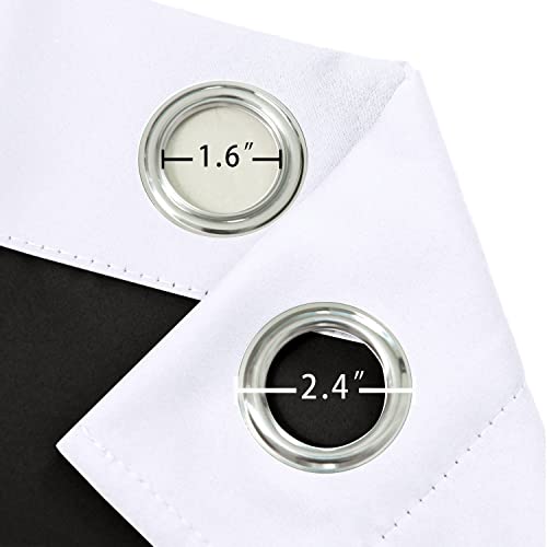 LEMOMO White Blackout Curtains Set of 2 - 52 x 84 Inches Thermal Insulated Room Darkening for Nursery & Bedroom