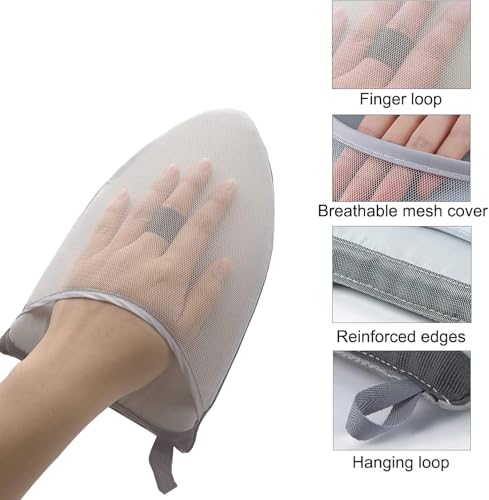 Tingtio Silver Glove & Black Rack Clothes Steamer Stand & Hanger Set