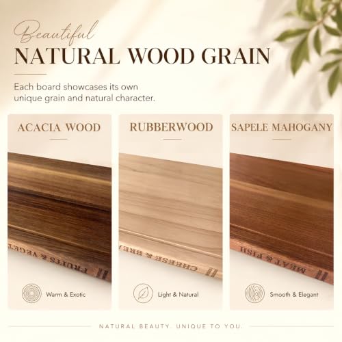 Natural Solid Wood Book-Shaped Cutting Board Set with Stand - Kitchen Organizer