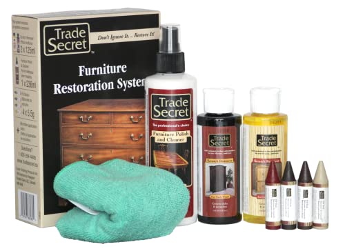 Wood Furniture Repair Kit with Polish, Light & Dark Wood Sticks & Cloth