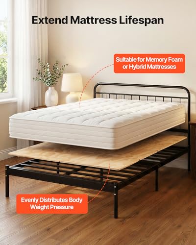 Full Size Foldable Bunkie Board - 51 x 71 Inch Wooden Bed Support with No Assembly