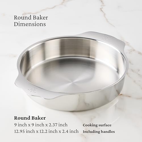 Hestan OvenBond Medium Tri-Ply Stainless Steel 9-Inch Round Baker - Professional Bakeware