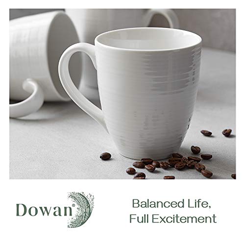 DOWAN White 17 Oz Coffee Mug Set of 6, Large Durable Ceramic Tea Cups