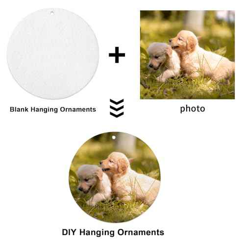 24 pcs Sublimation Ornament Blanks£¬Felt Christmas Ornaments,Sublimation Christmas Ornament Blanks for Christmas Tree Decor Blank Ornaments (Round 3.5 inch)