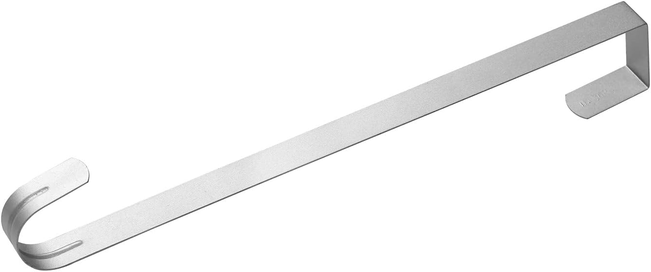 Sattiyrch 15" Wreath Hanger - Sturdy Steel Over The Door Hook for Front Door (Silver, 2 Pack)