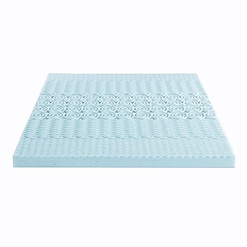 Mellow 4 Inch 5-Zone Memory Foam Mattress Topper, Cooling Gel Infusion, Twin