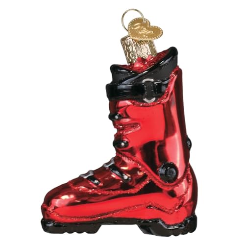 Old World Christmas Ski Boot Glass Ornament for Christmas Tree, Handcrafted Holiday Decor