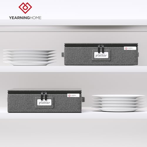 Heavy Duty China Plate & Dish Storage Container Set - Hard Shell Organizer for Moving & Safekeeping