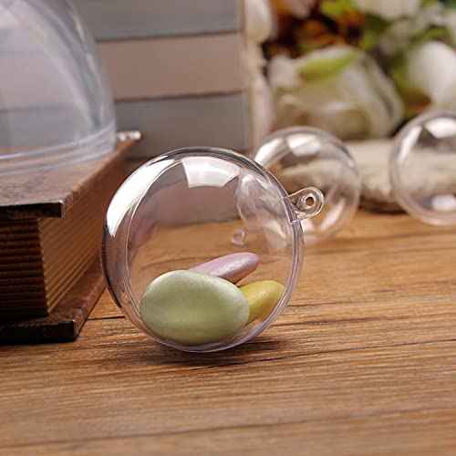 10 Pcs 2.75 inch Filling Transparent Plastic Decorative Call DIY Craft Ball Transparent Ball Christmas, Birthday, Wedding, Party and Home Decoration Ornaments ((2.75"/70mm))