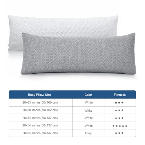 Rainmr Thick Memory Foam Body Pillow - Full Pillows for Side Sleeper