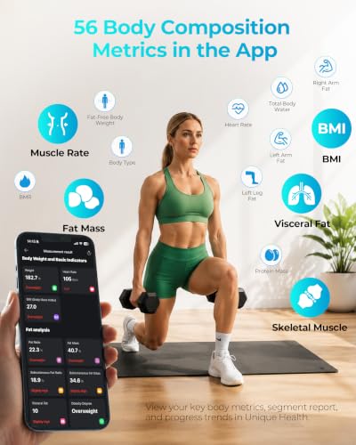 8-Electrode Smart Body Fat Scale with Handle - Full Body Composition Analysis