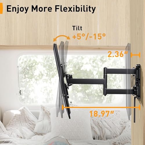 Perlegear Lockable RV TV Wall Mount for 13-43 Inch TVs Up to 44 lbs