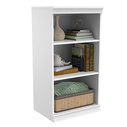 White Modular Closet Storage Shelf Unit with 3 Shelves - Stackable & Adjustable
