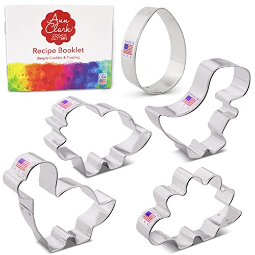 Ann Clark Baby Dinosaur Cookie Cutters Set of 5 - Made in USA, Dinosaur Shapes