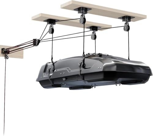 Garage Ceiling Storage Hoist System - Classic Black, 180lbs Capacity