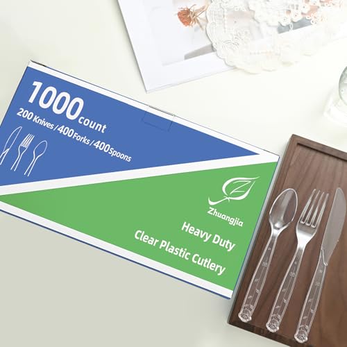 1000 Count Heavy Duty Clear Plastic Spoons Disposable