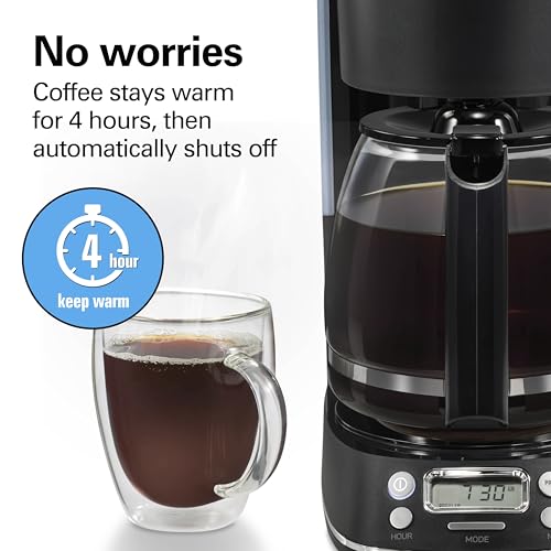 Hamilton Beach 12 Cup Programmable Drip Coffee Maker with 3 Brew Strengths - Hot & Iced Coffee