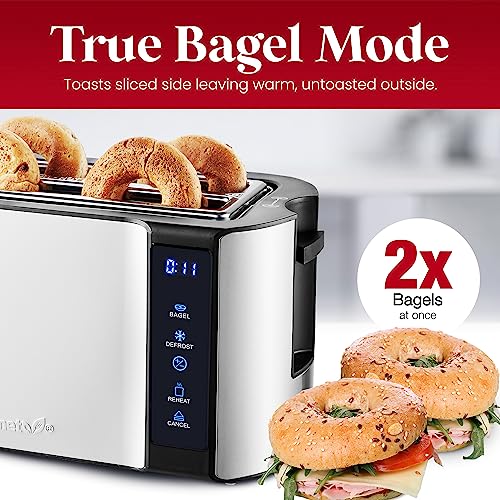 Elite Gourmet 4-Slice Long Slot Toaster, Extra-Wide Slots, Countdown