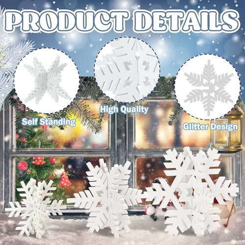 Maitys White 12-Piece Winter Wooden Snowflake Decor Set - 3D Holiday Centerpieces