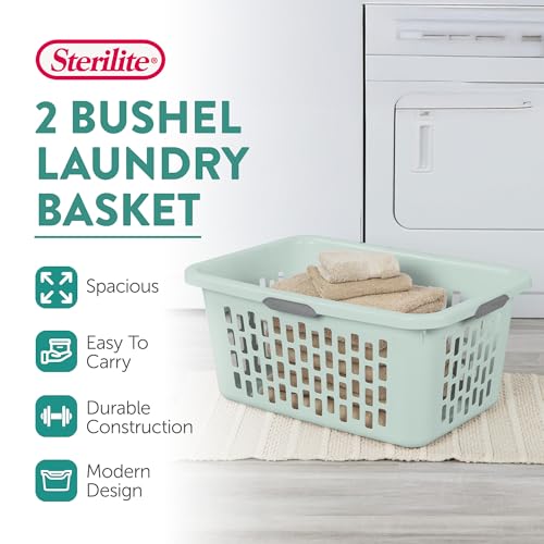 2.0 Bushel Rectangular Laundry Basket - Mint, 6-Pack, Plastic Clothes Hamper