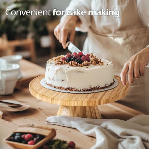 6-in-1 Wooden Cake Stand with Lid, Multi-Function Serving Plate