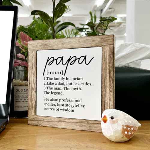 Papa Definition Sign Gift for Grandpa, Wooden Box Signs for Home Decor, Farmhouse Home Table Decor, Father's Day Gift for Papa, Grandpa Gift Idea for Christmas Thanksgiving, Grandpa Nickname Sign